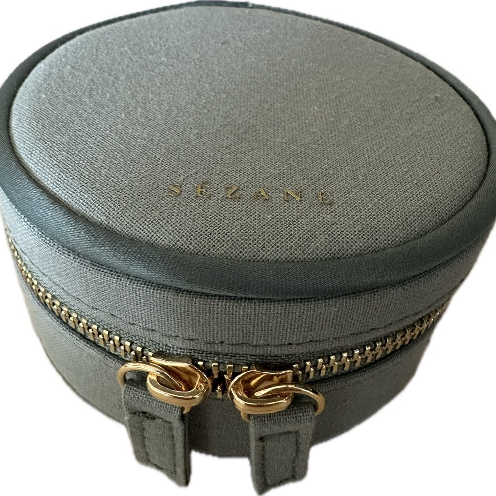 Sezane sea green Jewelry Case with Zipper Closure
